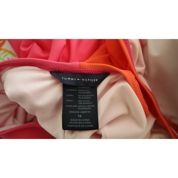 Tommy Hilfiger Women's Sz 16 Dahlia Multi Colorblock One-Piece Swimsuit $98+ - Picture 9 of 10